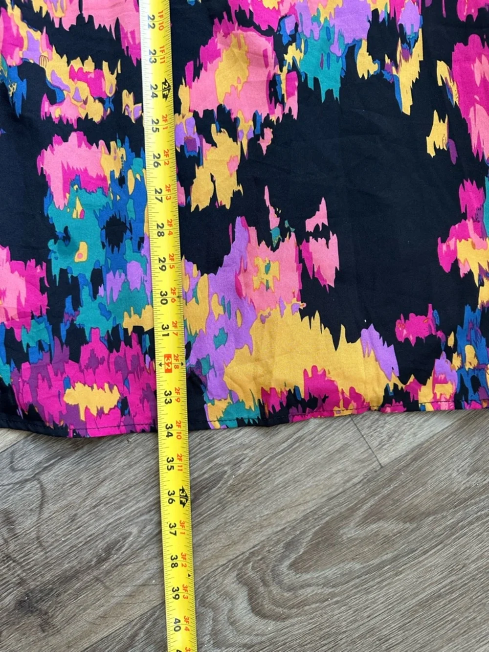 High-Waisted Abstract Floral Midi Skirt Size L - Picture 8 of 9